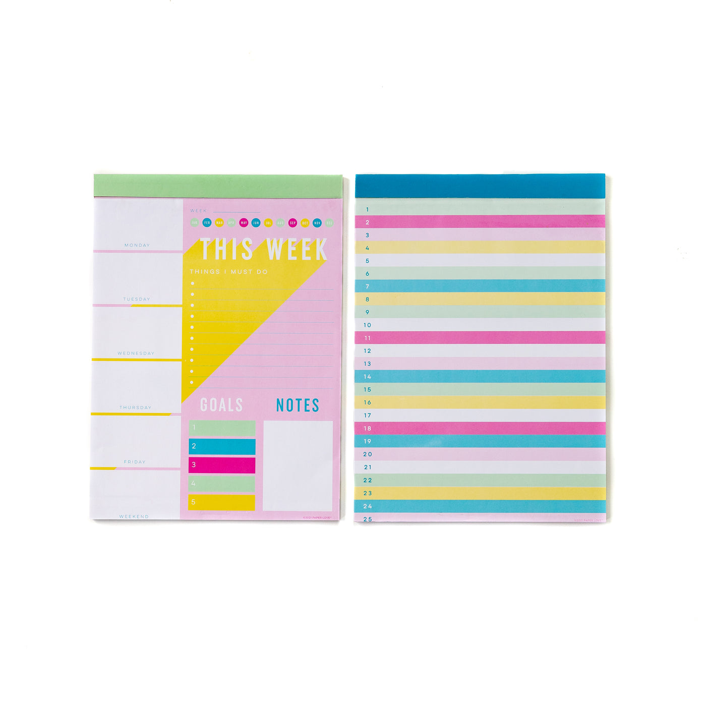 Rainbow Stripe Guided Notepad Set