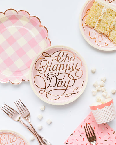 Cake By Courtney Oh Happy Day 7" Plates - My Mind's Eye Paper Goods