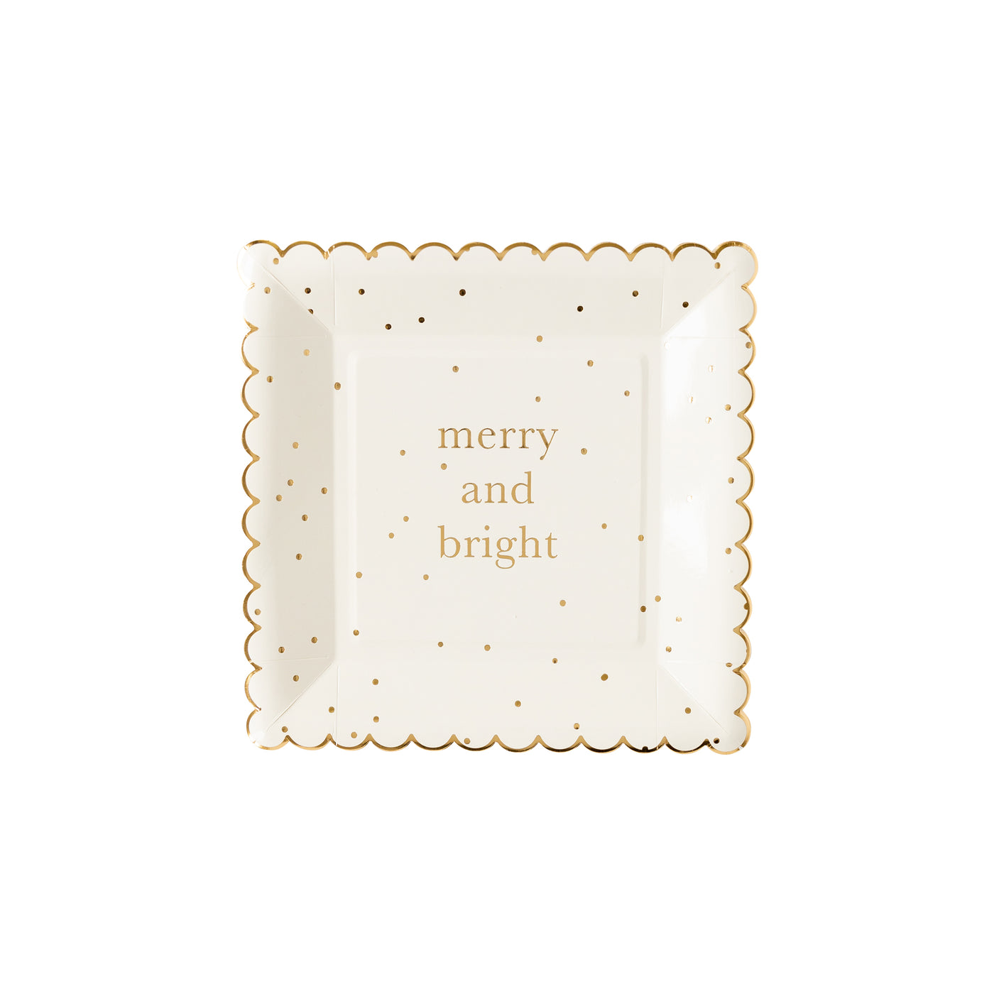 Golden Holiday Merry & Bright Plate