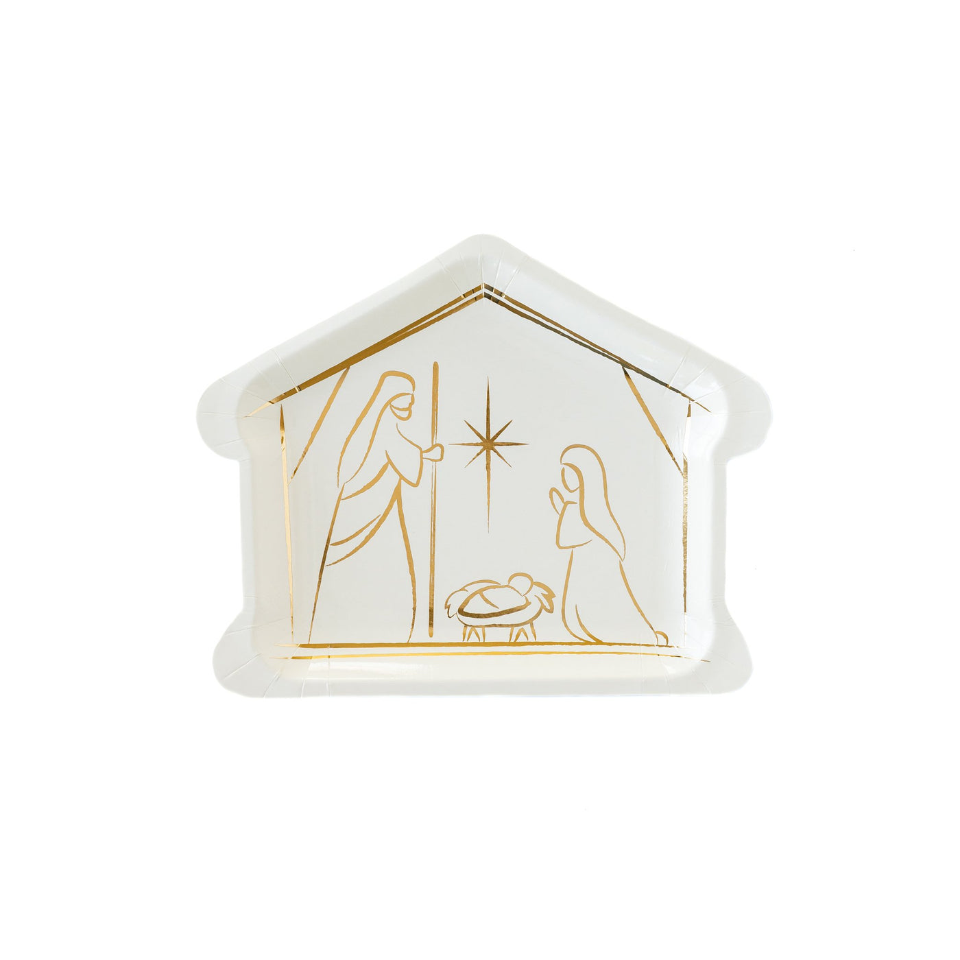 Silent Night Creche Shaped 9" Paper Plates