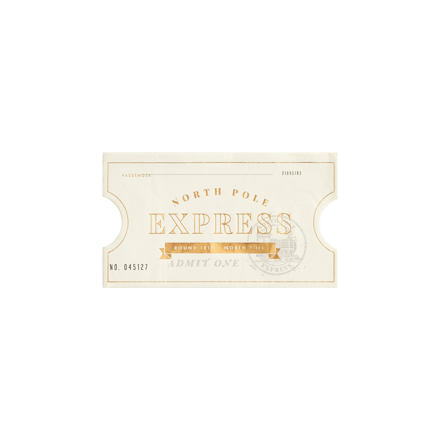 North Pole Express Ticket Shaped Guest Napkin
