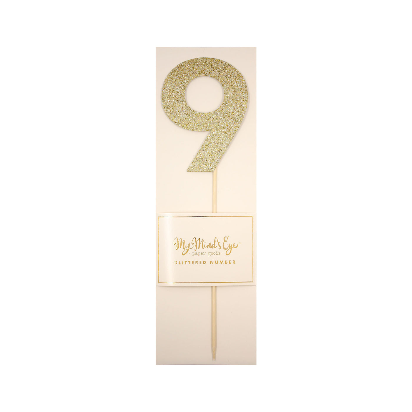 Gold Glitter Number 9 - My Mind's Eye Paper Goods