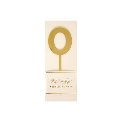 Gold Acrylic Number 0 Pick - My Mind's Eye Paper Goods