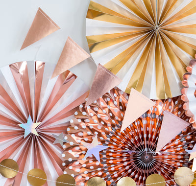 Basic Rose Gold Pennant Banner - My Mind's Eye Paper Goods