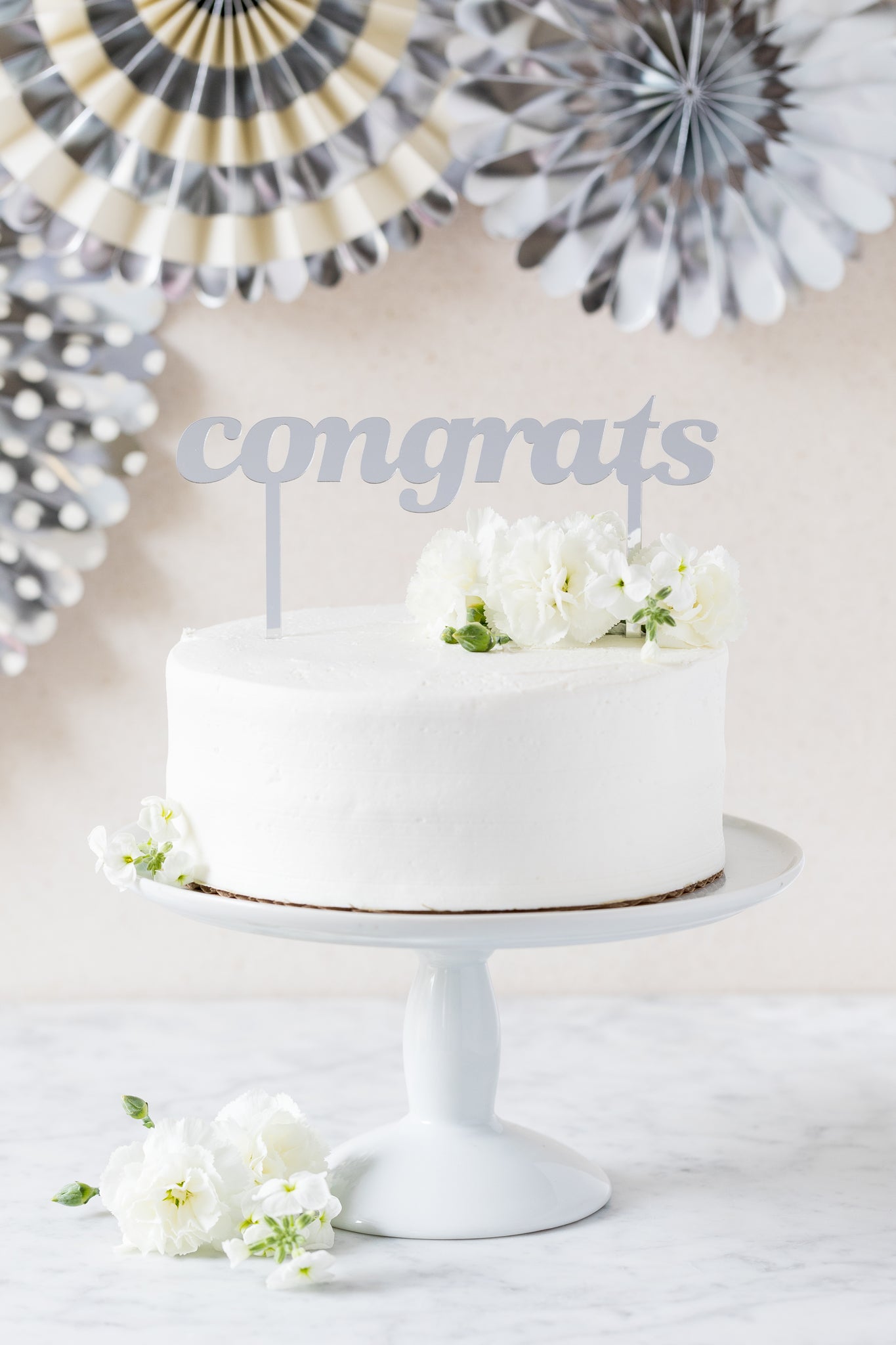 Congrats Cake Topper - Silver - My Mind's Eye Paper Goods