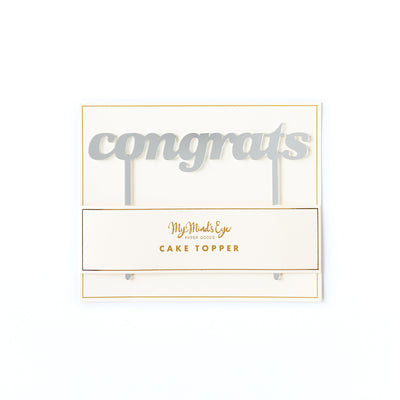 Congrats Cake Topper - Silver - My Mind's Eye Paper Goods