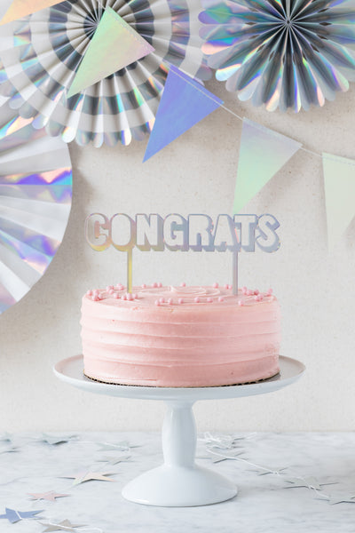 Holographic CONGRATS Cake Topper - My Mind's Eye Paper Goods