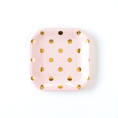 Blush Polka Dot 7" Plates - My Mind's Eye Paper Goods