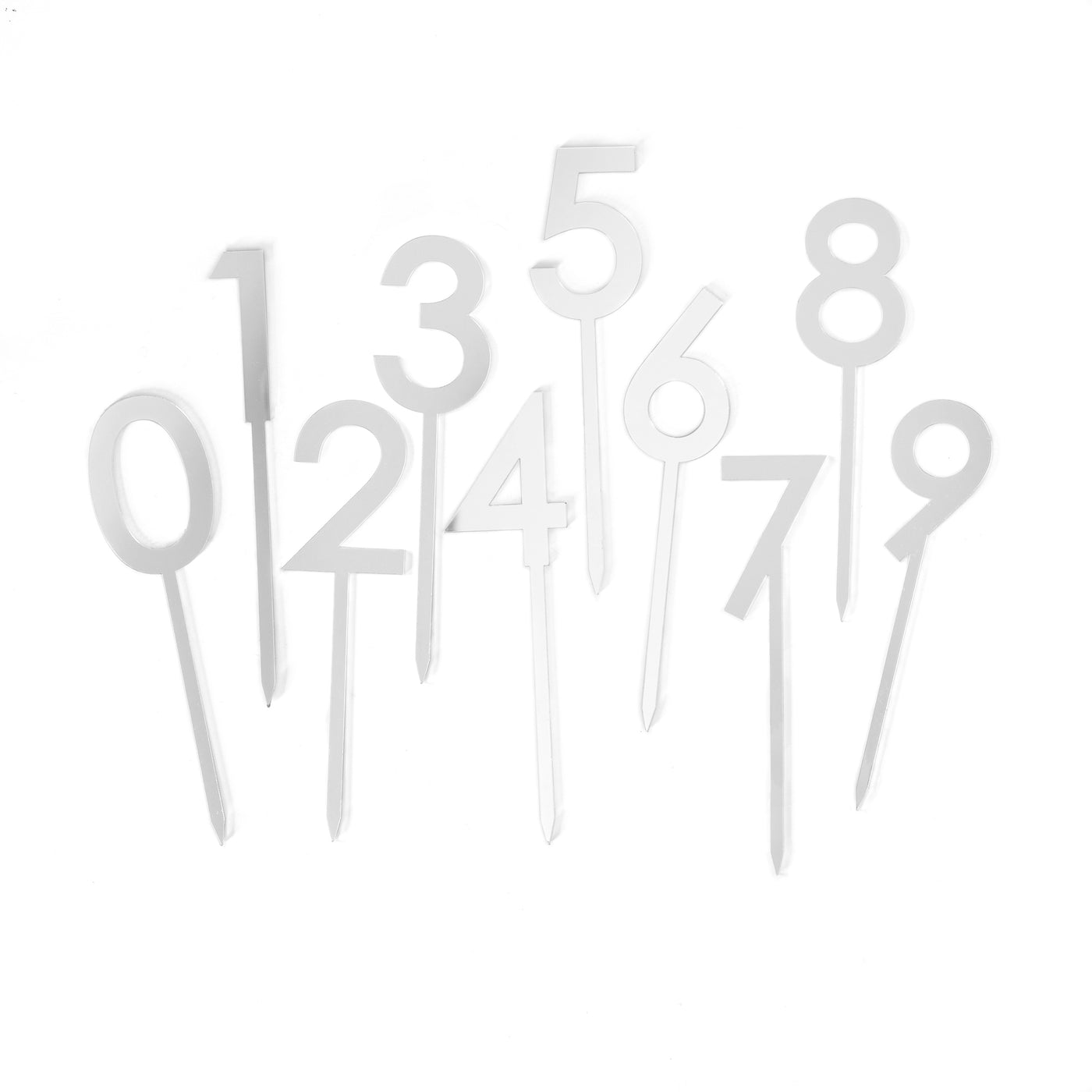 Silver Acrylic Number Picks (0-9) - My Mind's Eye Paper Goods