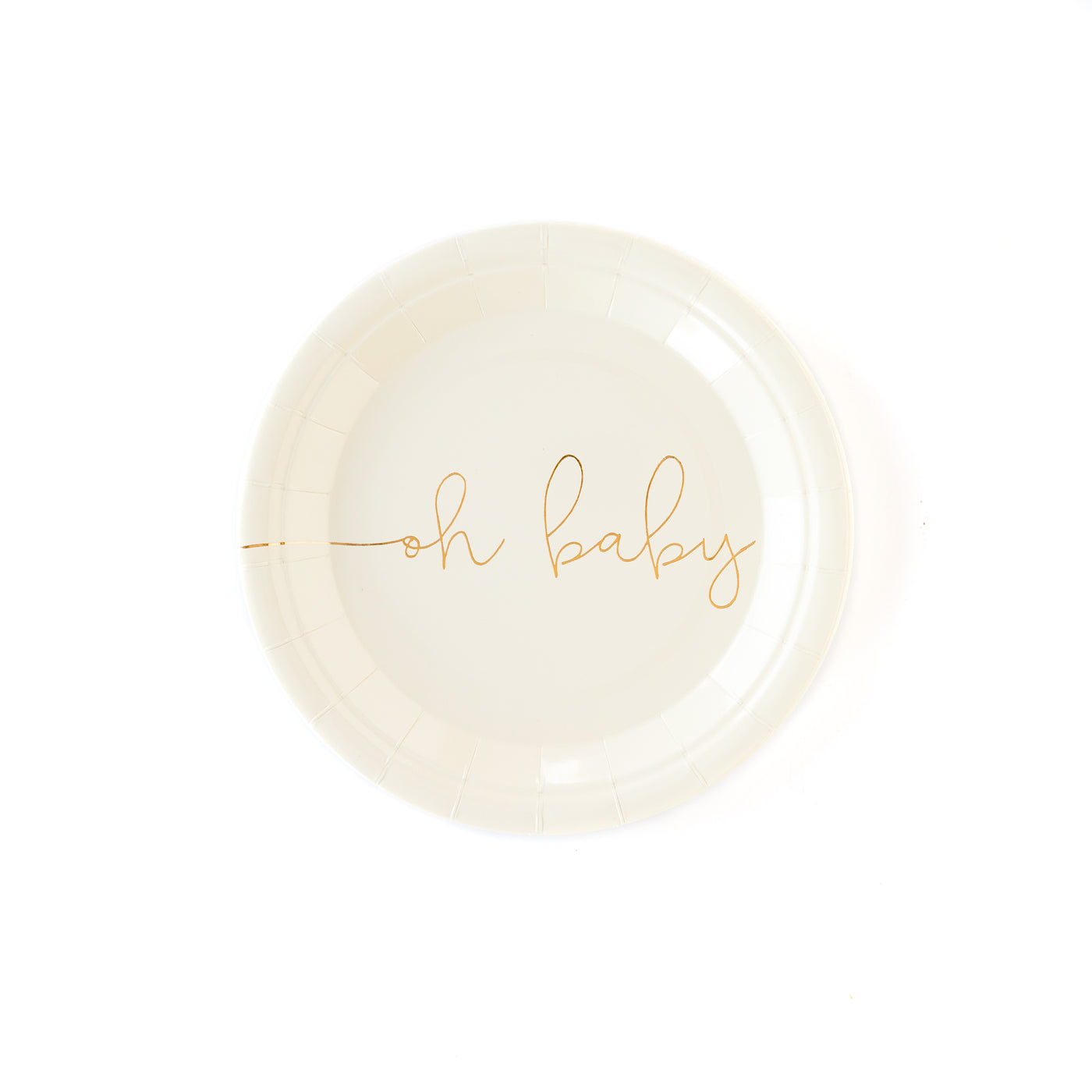 Oh Baby 7" Round Plate - My Mind's Eye Paper Goods