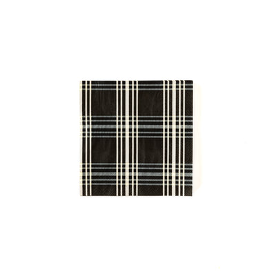 Black Plaid Cocktail Napkins - My Mind's Eye Paper Goods
