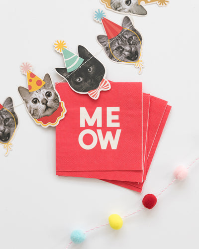 Party Animals Meow Cocktail Napkins - My Mind's Eye Paper Goods