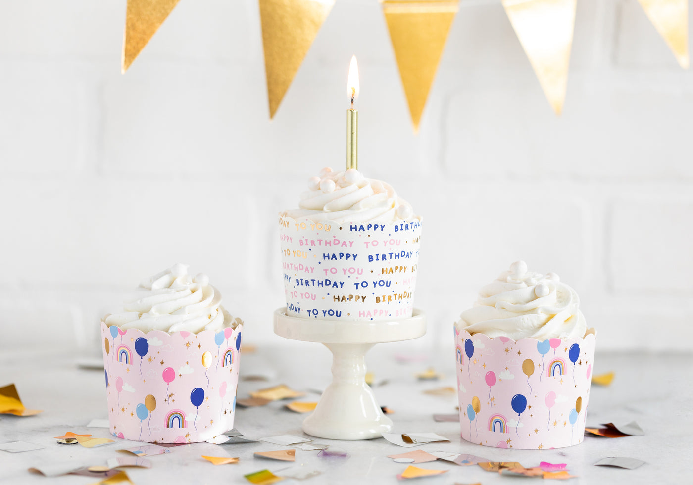 Rainbow Birthday Balloons Baking/Treat Cups - My Mind's Eye Paper Goods