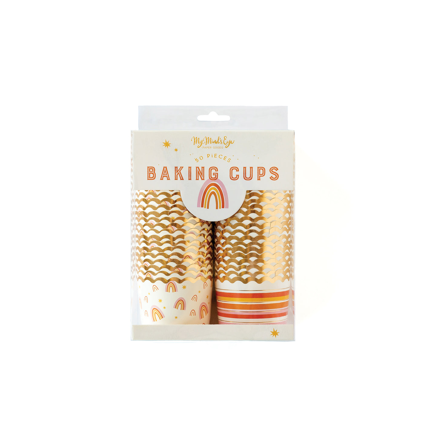 Gold Foil Rainbow Stripe Baking/Treat Cups