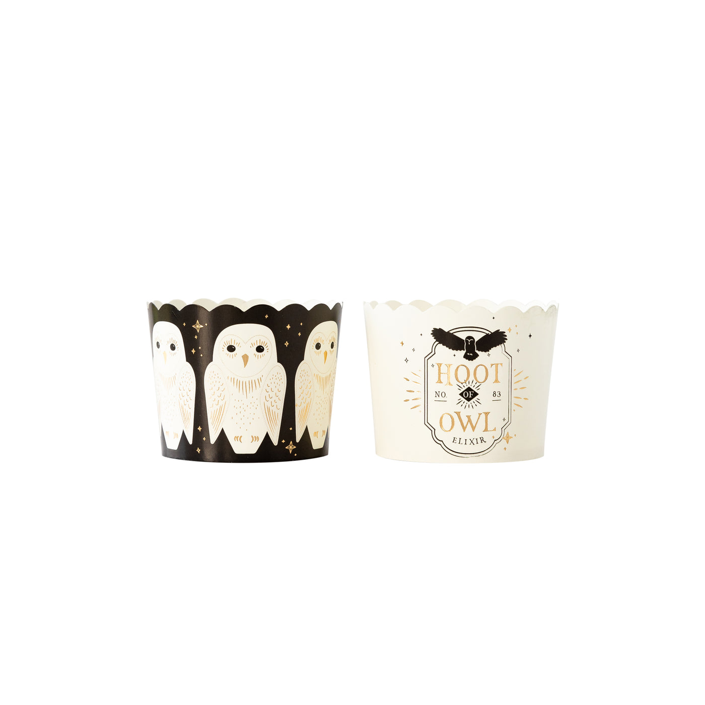Gold Foil Owl Food Cups (50 pcs)