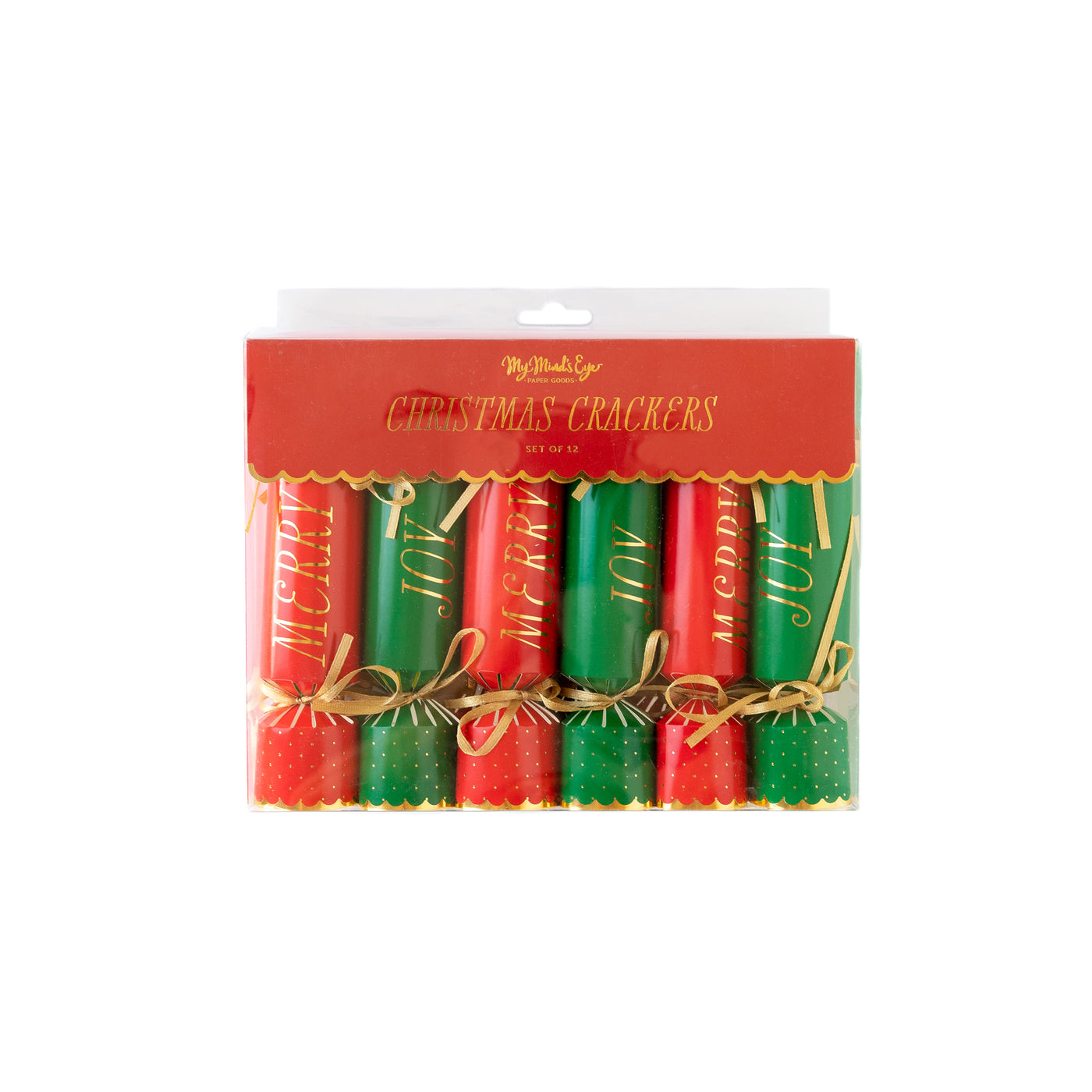 Red/Green Merry/Joy Party Crackers