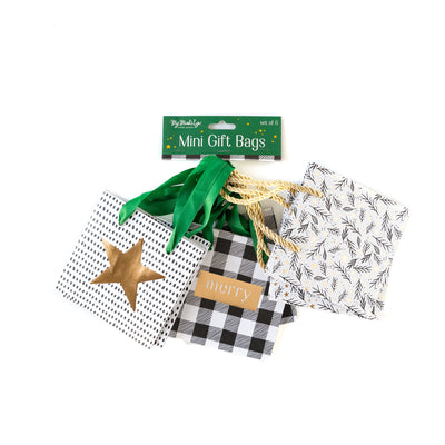 Mini Christmas Foliage Christmas Gift Bags - Set of 6 - My Mind's Eye Paper Goods