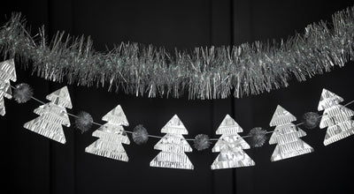 Tinsel Christmas Tree Banner