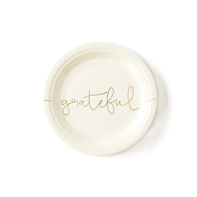 Harvest Thankful/Grateful 7" Plate - My Mind's Eye Paper Goods