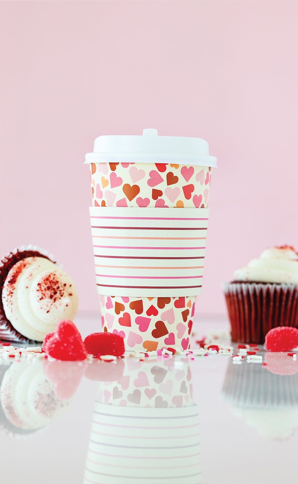 Scattered Hearts To Go Cups