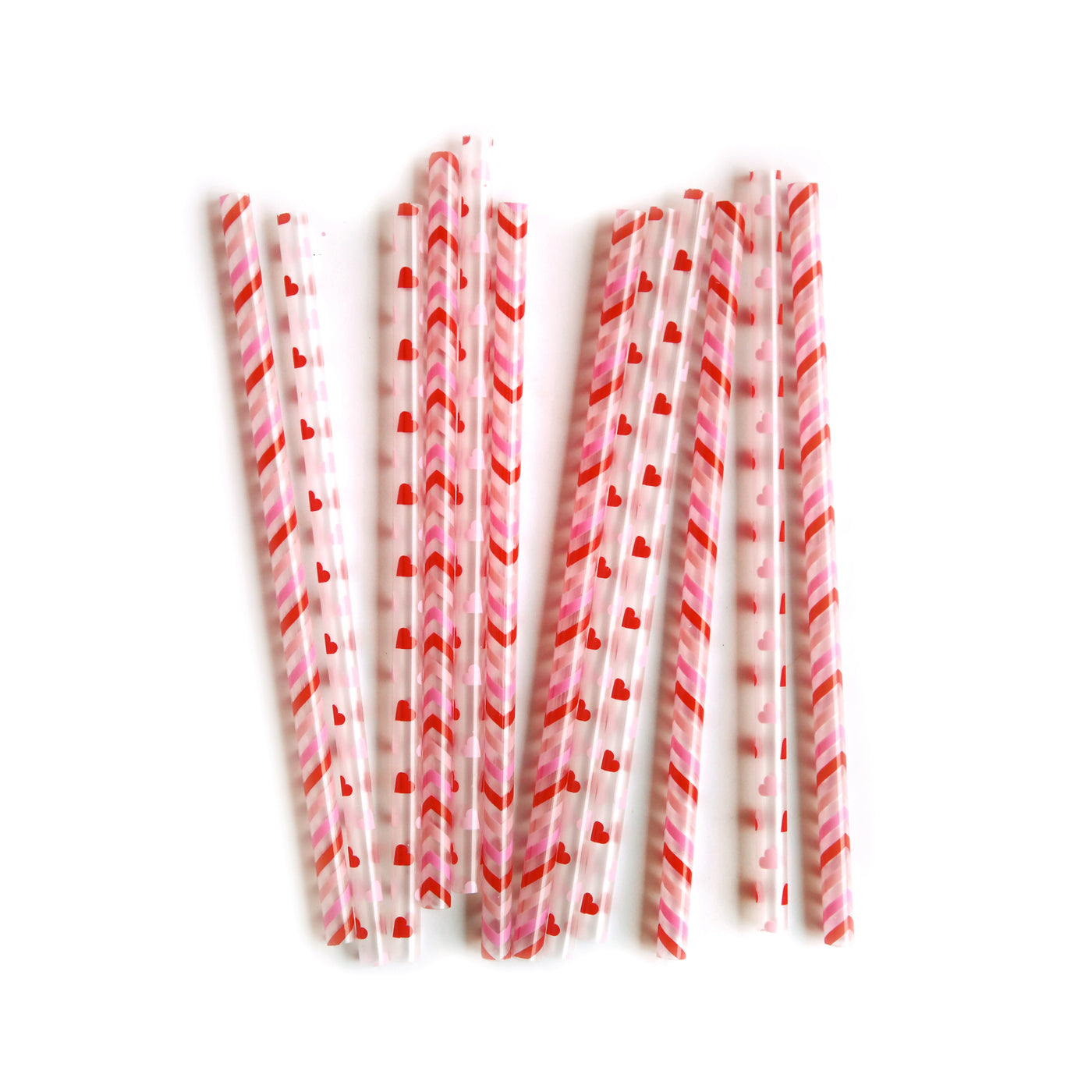 Pink Valentine's Day Reusable Straws