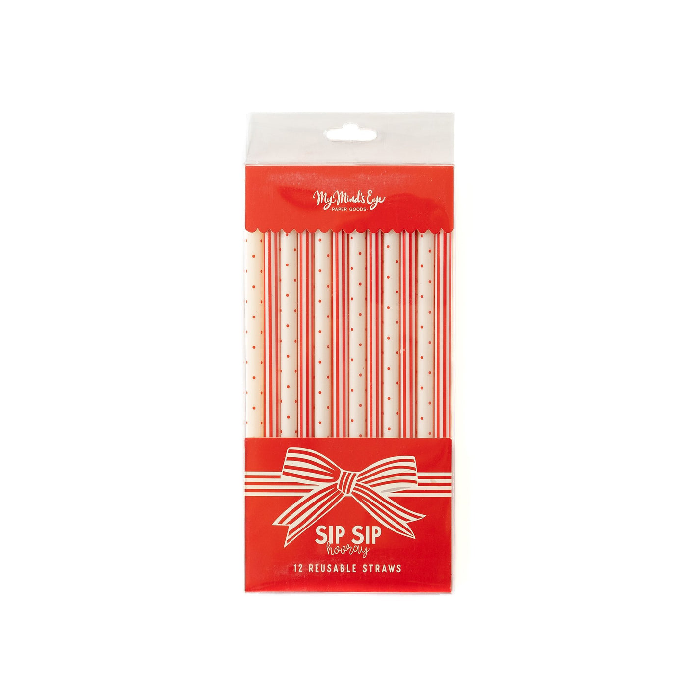 Red Bows Reusable Straws