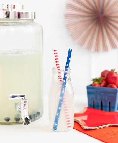 Red/White and Blue Reusable Straws