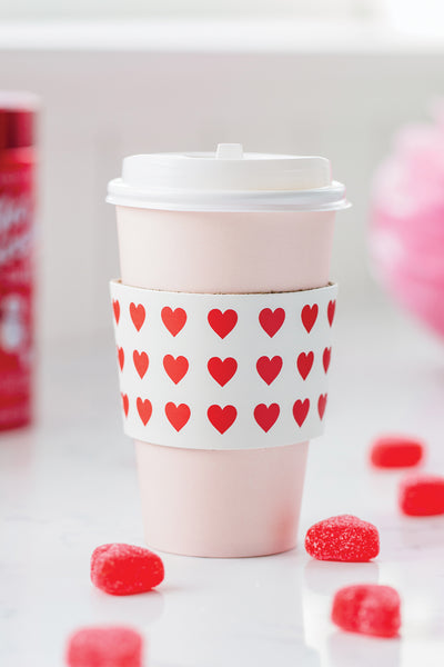 Pink With Mini Red Hearts To-Go Cups (8 ct)
