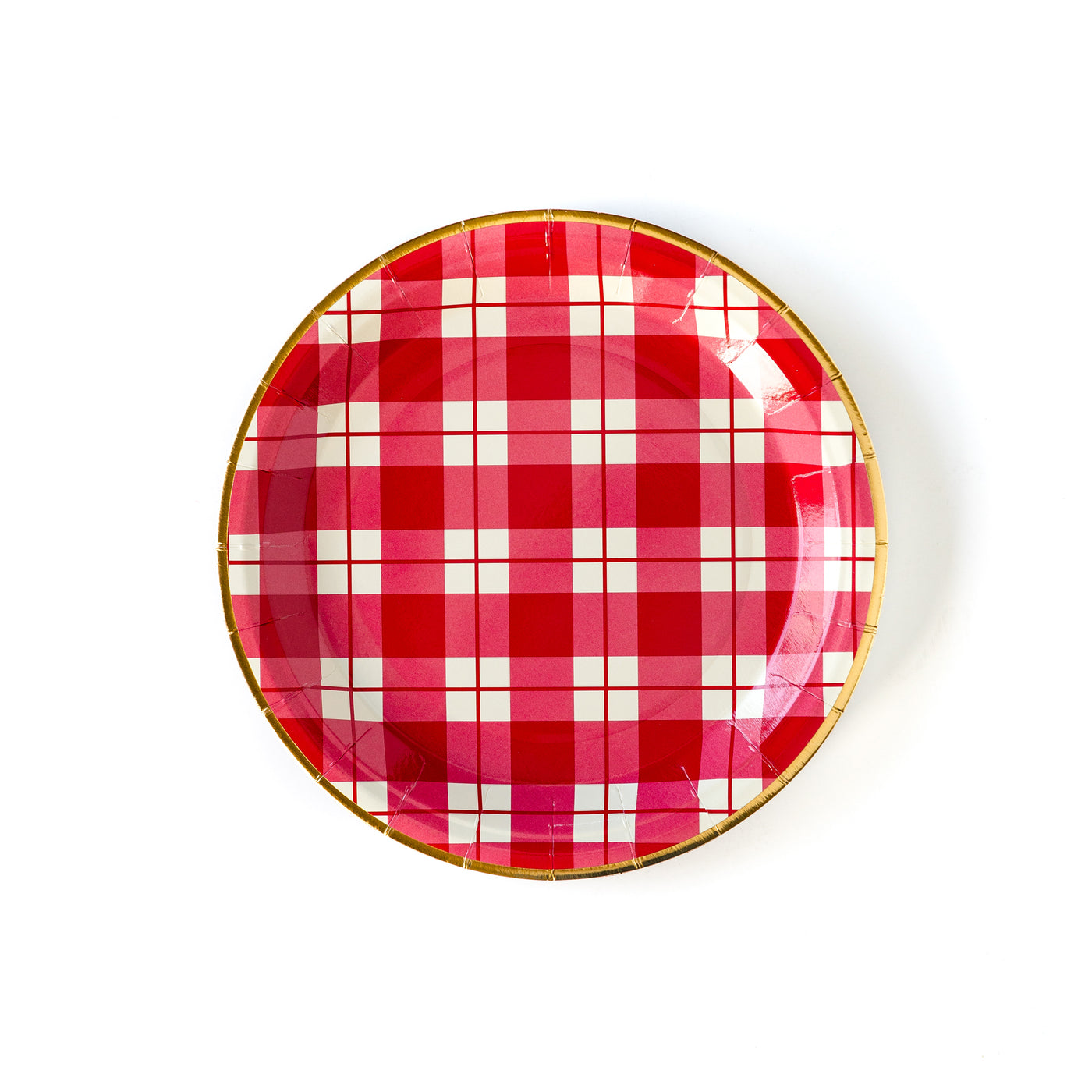Red Plaid 9" Paper Plate