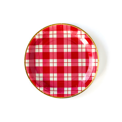 Red Plaid 9" Paper Plate