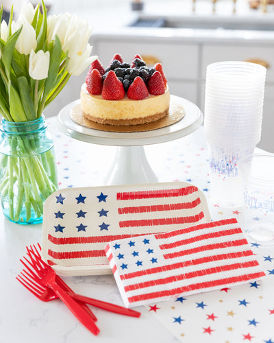 American Flag Shaped Paper Plate