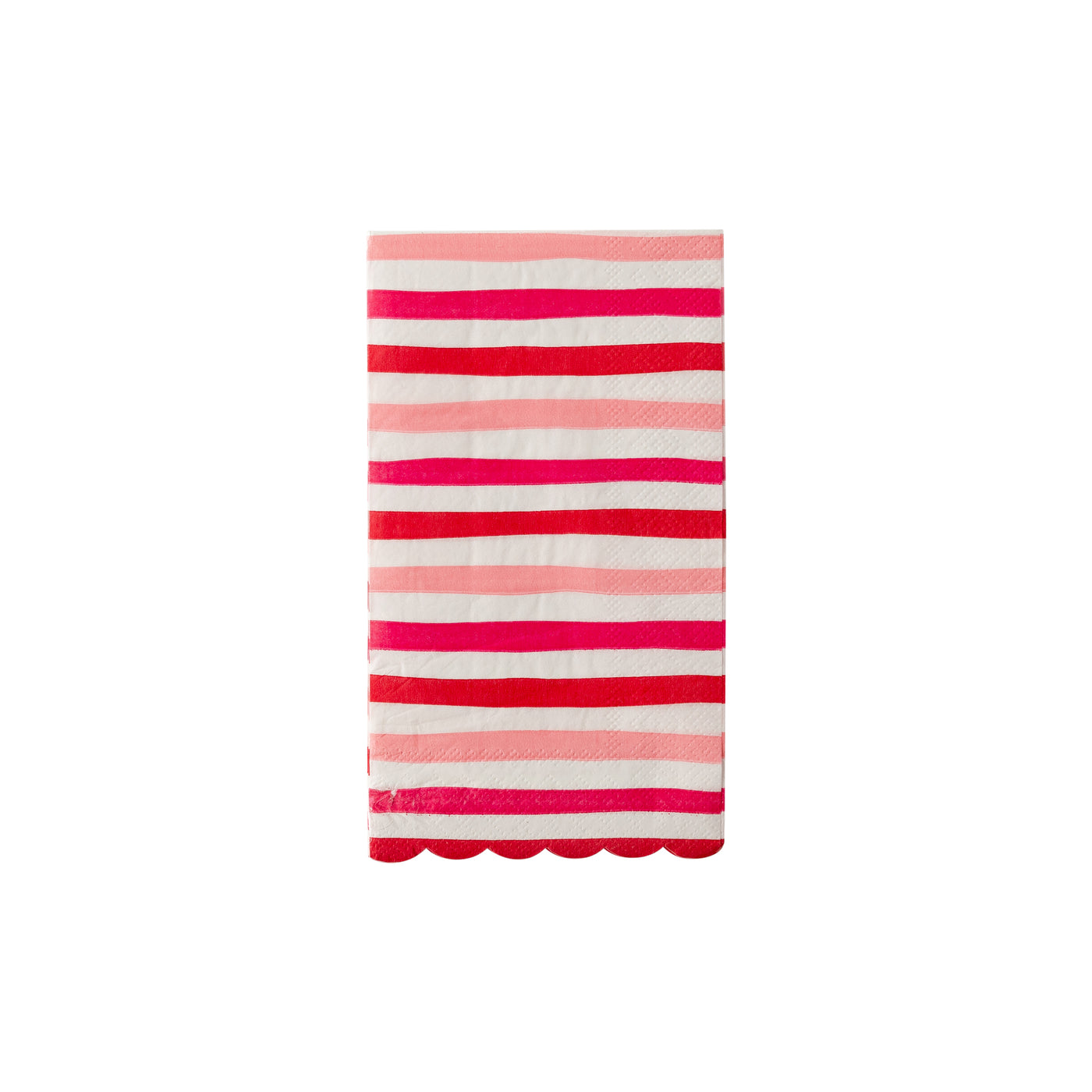 Red/Pink Scallop Stripe Guest Towel