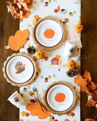 Paper Table Runner Fall Harvest Fall Scene Paper Table Runner.