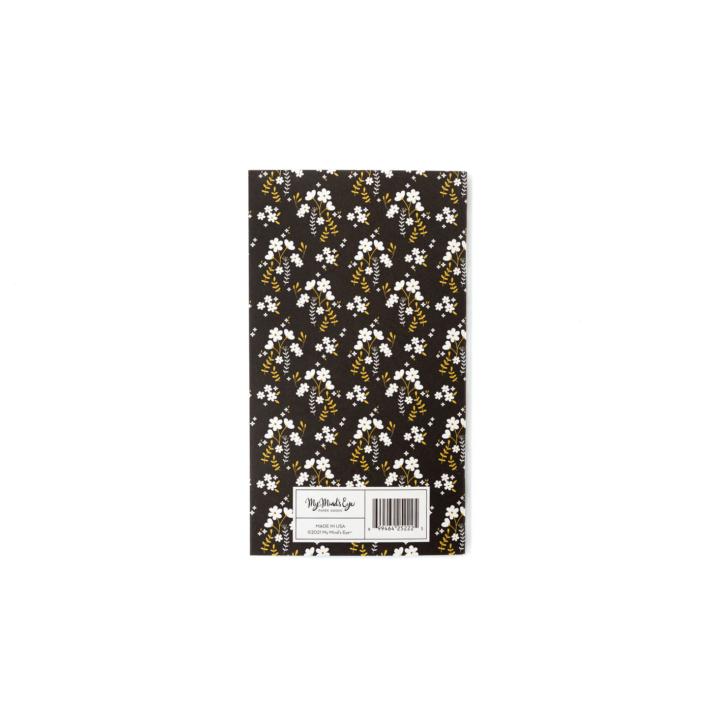 Black Floral Mini Notebook