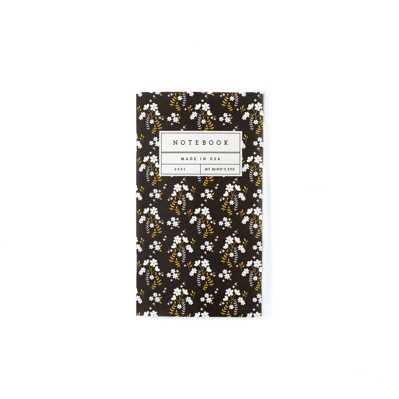 Black Floral Mini Notebook