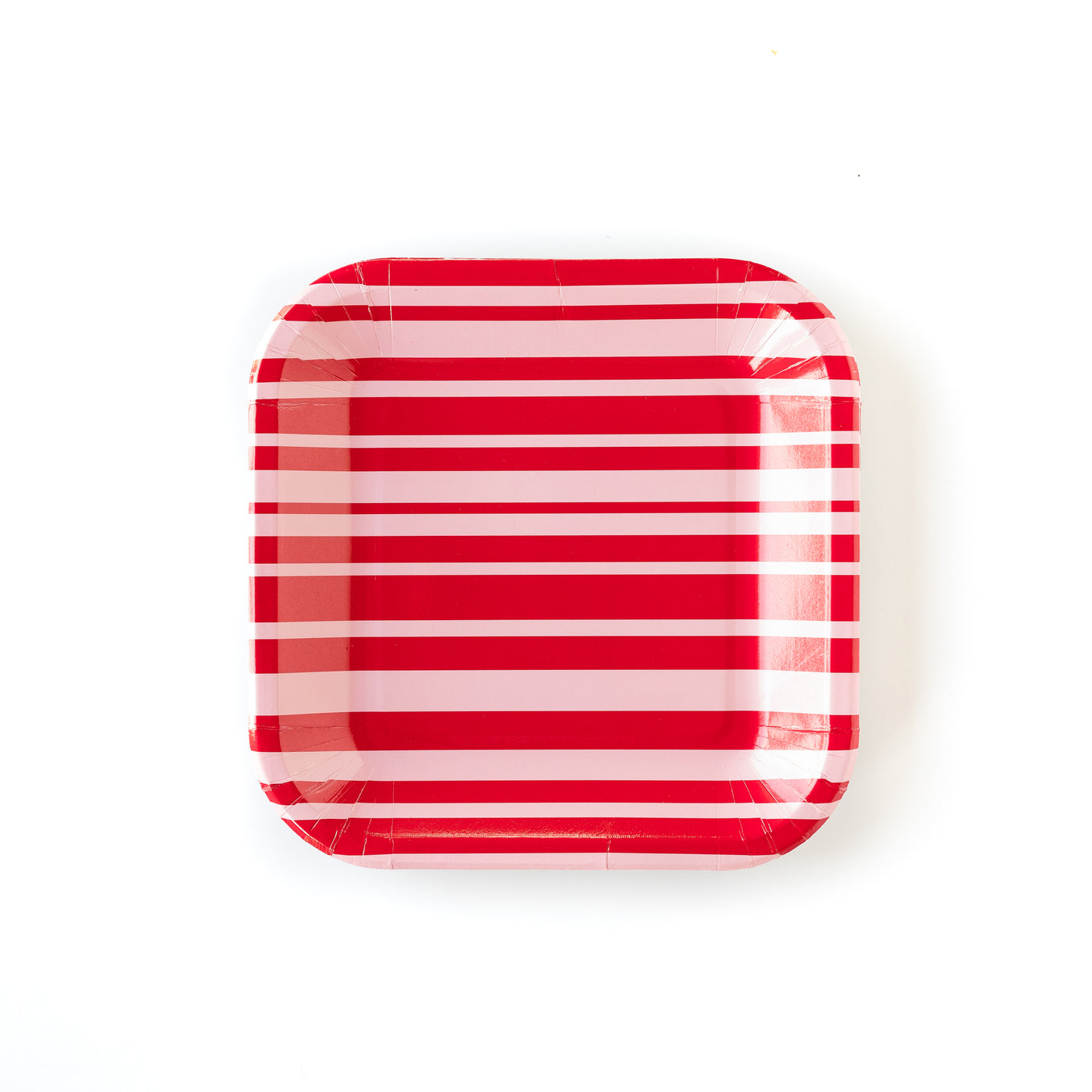 Red & Pink Striped 9" Plate - My Mind's Eye Paper Goods