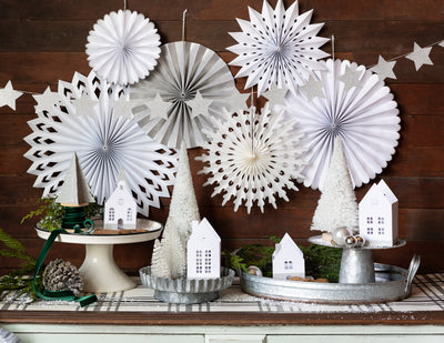 Winter White 3D Tabletop Houses - My Mind's Eye Paper Goods