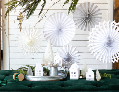 Winter White 3D Tabletop Houses - My Mind's Eye Paper Goods