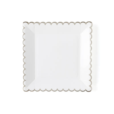 Winter White Scalloped 9" Plate - My Mind's Eye Paper Goods