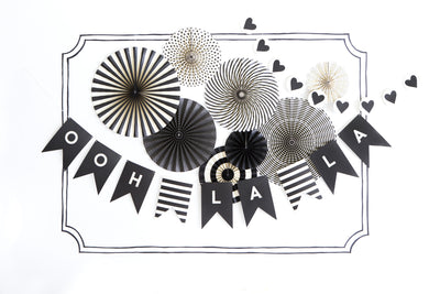Black & White Party Fans - My Mind's Eye Paper Goods