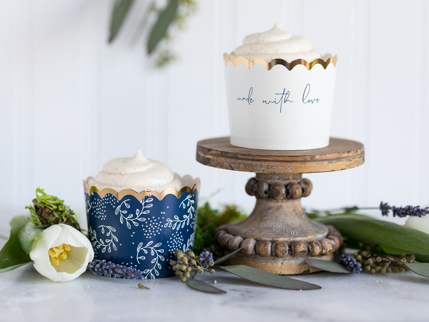 Navy Floral Baking/Treat Cups - Tabletop | My Mind's Eye