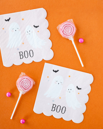 Boo Ghosts Paper Cocktail Napkin